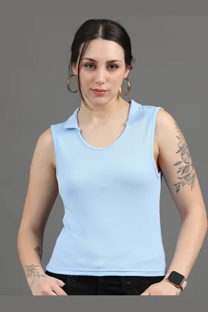 Roadster The Lifestyle Co Sleeveless Shirt Collar Top
