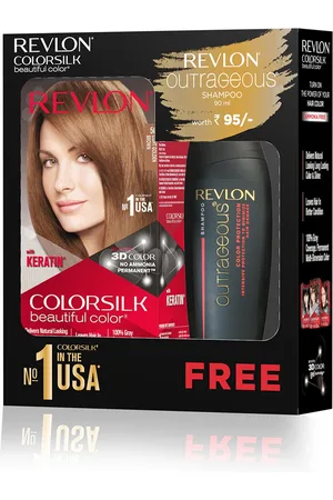 Revlon Set of Colorsilk Hair Color-Light Golden Brown 5G & Free Outrageous Shampoo