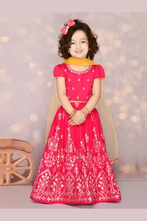 SAKA DESIGNS Girls Embroidered Ready to Wear Lehenga & Blouse With Dupatta
