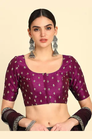 Soch Embroidered Round Neck Saree Blouse
