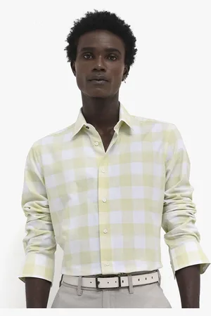 RARE RABBIT Men Tinker Regular Fit Spread Collar Long Sleeves Checked Shirt