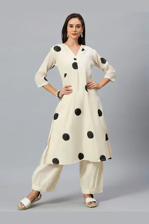 GUFRINA Geometric Printed Pure Cotton Straight Kurta With Trouser