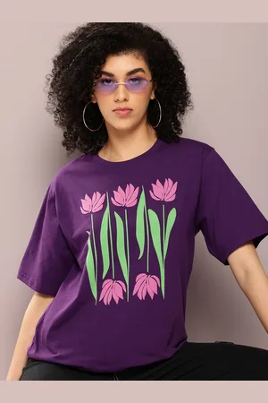 Dillinger Women Graphic Printed Embossed Oversized T-shirt
