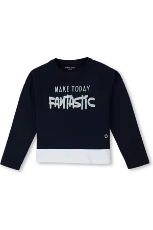 Gini and Jony Girls Typography Printed Cotton T-Shirt