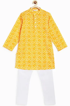 Campana Boys Ethnic Motifs Printed Regular Pure Cotton Kurta With Pyjamas