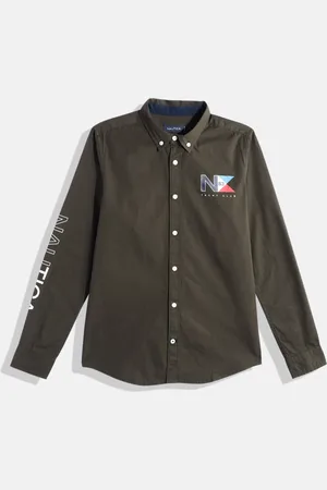 Nautica Boys Printed Pure Cotton Casual Shirt