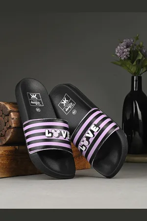 Kook N Keech Women Purple Printed Sliders