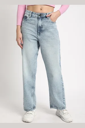 Bene Kleed Women Straight Fit High-Rise Heavy Fade Cotton Jeans