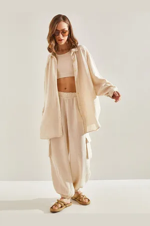 Bianco Lucci Women Cotton Regular Joggers Trousers