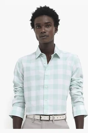 RARE RABBIT Men Tinker Regular Fit Spread Collar Long Sleeves Checked Shirt