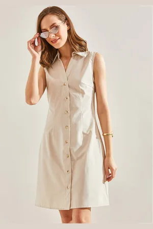 Bianco Lucci Sleeveless Shirt Dress