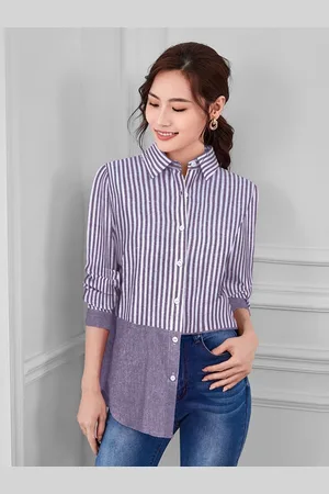 BAESD Striped Cotton Shirt Style Top