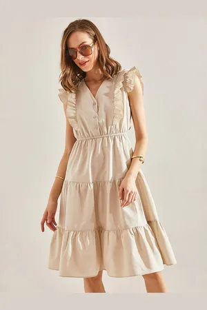 Bianco Lucci Flutter Sleeve A-Line Dress