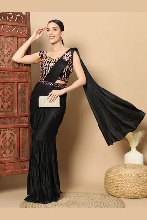 Chhabra 555 Ready to Wear Solid Saree with Stiched Embelished Blouse and Belt