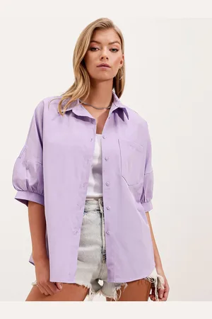 Bigdart Spread Collar Puff Sleeves Pockets Casual Shirt