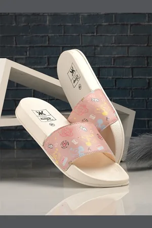 Kook N Keech Women Pink Printed Sliders