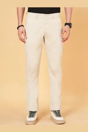 Pantaloons Men Slim Fit Cotton Regular Trousers