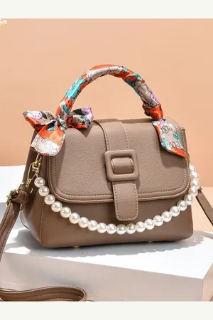 Angeline Structured Satchel Bag With Scarf