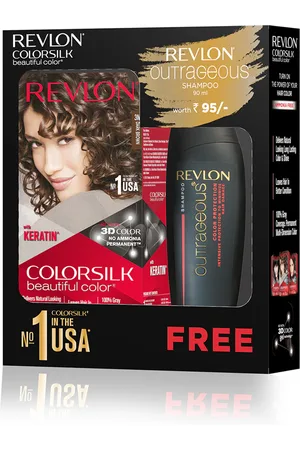 Revlon Set of Colorsilk Hair Color with Keratin - Dark Brown 3N & Free Outrageous Shampoo