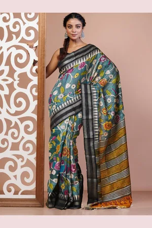 Unnati Silks Floral Pure Silk Handloom Tussar Saree