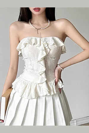 LULU & SKY Women Strapless Fitted Top