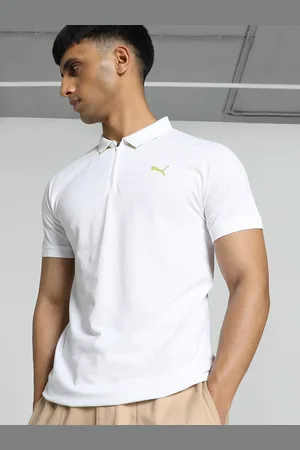 PUMA Raglan Sleeve Slim Fit Polo Collar Cotton T-shirt