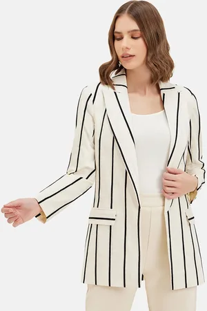 Kazo Jordan Striped Single-Breasted Casual Blazer