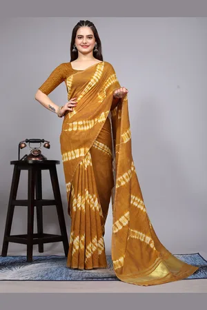 Kalini Tie and Dye Zari Pure Cotton Banarasi Saree