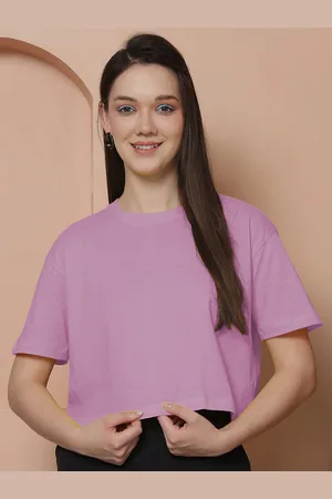 Friskers Women Cotton Oversized Crop T-shirt