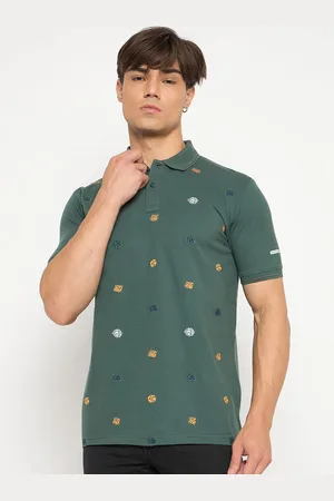 Duke Men Conversational Printed Polo Collar Slim Fit T-shirt