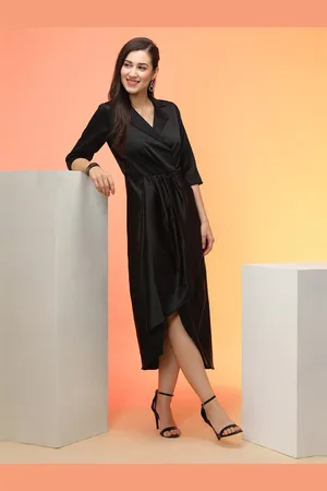 Globus Stretchable Notched Lapel Gathered Midi Workwear Blazer Dress With Tulip Hem