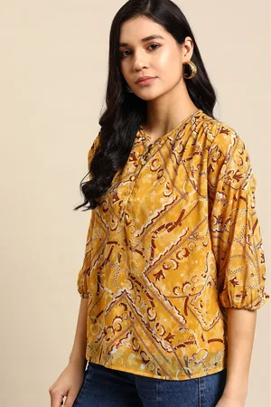all about you Printed Puff Sleeve Shirt Style Top