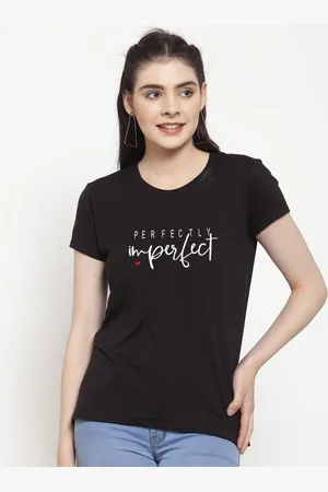 Friskers Women Typography Printed Round Neck T-shirt