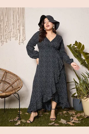 Berrylush Women Polka Dot Print Ruffled Maxi Dress