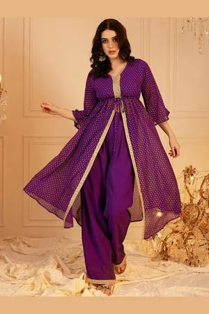 indo street Printed V-Neck Tunic With Trousers Co-Ords
