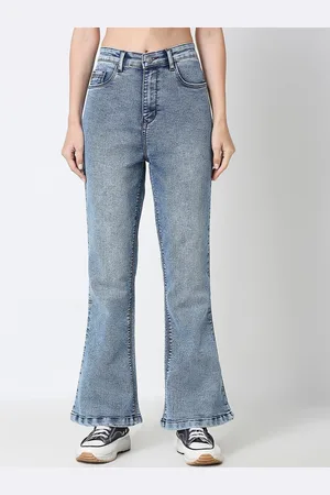 HJ HASASI Women Bootcut High-Rise Heavy Fade Stretchable Jeans