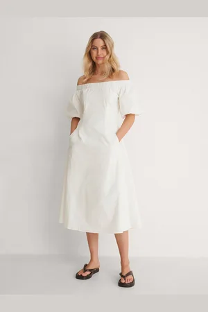 Roadster The Lifestyle Co Off Shoulder Cotton A-Line Dress