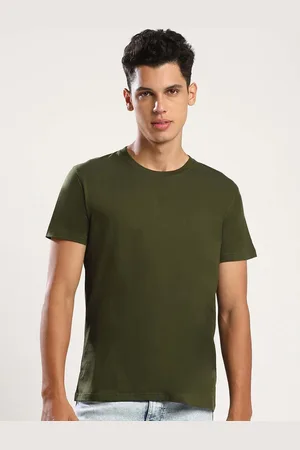 THE DAILY OUTFITS Men Olive Green T-shirt