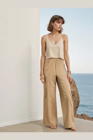 H&M Women Linen Blend Cargo Trousers