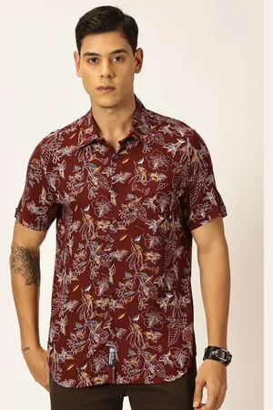 Provogue Men Classic Slim Fit Floral Opaque Printed Casual Shirt