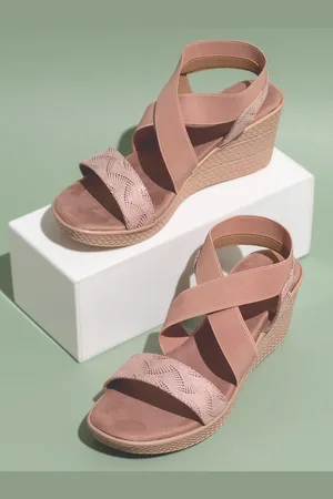 Inc 5 Textured Open Toe Wedge Heels