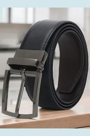 Mast & Harbour Men PU Solid Reversible Formal Belt