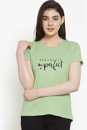 Friskers Women Typography Printed Slim Fit Pure Cotton T-shirt