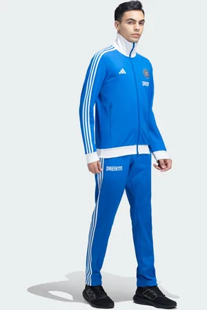 adidas INDCRI Striped Polo-Neck Jacket with Mid-Rise Track Pant