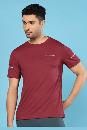 TECHNOSPORT Men Colorblock Double Cool Slim Fit Sports Tshirt
