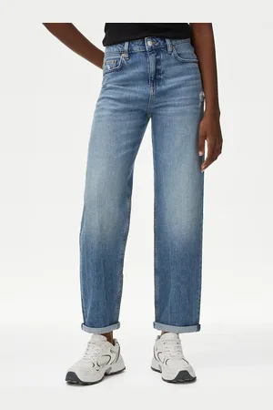 Marks & Spencer Women Boyfriend Fit High-Rise Heavy Fade Jeans