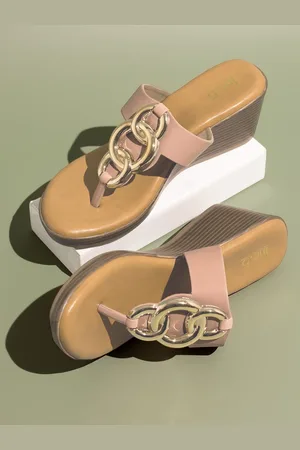 Inc 5 Buckles Detail Open Toe Wedge Heels