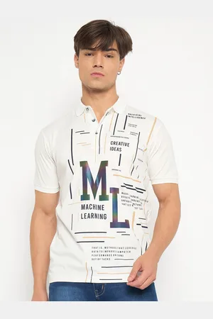 Duke Men Typography Printed Polo Collar Cotton T-shirt