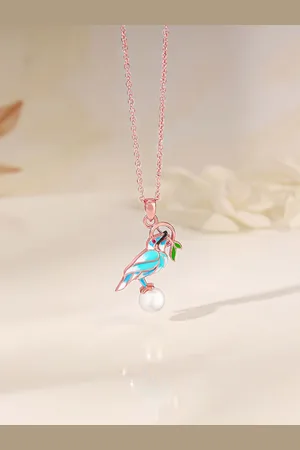 GIVA Women Rose Gold-Plated Contemporary Pendants with Chains