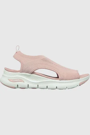 Skechers Women Pink Suede Sports Sandals
